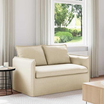 vidaXL bank / zetel Crème 136 x 82 x 85 cm Stof, Verzenden, Nieuw