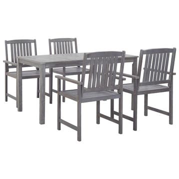 vidaXL 5-delige Tuinset massief acaciahout grijs, Verzenden, Tuinset