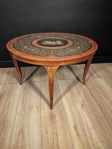 Middentafel - Hout - Ronde Sorrentino-tafel met fijn