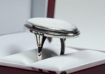 - 835 zilver - parelmoer - XL - handgemaakt - Ring