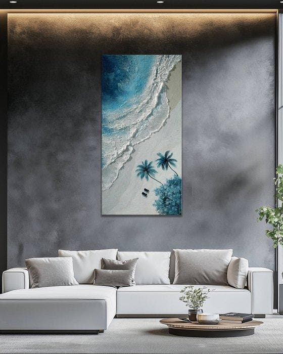 Clelia - Azure Solitude, Antiquités & Art, Art | Peinture | Moderne