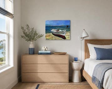 Noé Caron (1942) - NO RESERVE - Bateau au repos, Antiek en Kunst