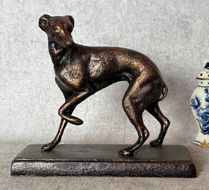 Beeld, Windhond (Zonder Minimumprijs) - 16 cm - Gietijzer, Antiek en Kunst, Curiosa en Brocante
