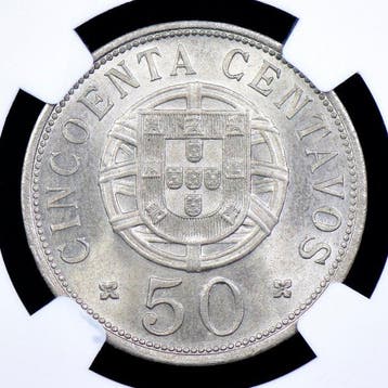 Angola portugais. Republic. 50 centavos 1928 - NGC - MS 65 -