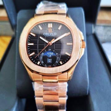 Oblvlo - Automatic - Day-Date - Gold - Sapphire - Premium, Nieuw