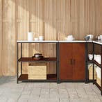 vidaXL Keukenopbergsysteem met plank 2 pcs Roestig, Huis en Inrichting, Verzenden, Nieuw
