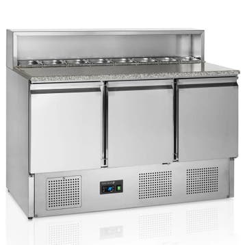 Pizzawerkbank | 400L | 3 Deuren (1/1 GN) | Boven 8x 1/6 GN, Verzenden