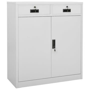 vidaXL Kantoorkast 90x40x102 cm staal lichtgrijs, Verzenden, Nieuw