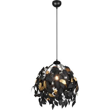 LED Kroonluchter Trion Lovy - Zwarte LED Hanglamp met Gouden, Verzenden, Nieuw