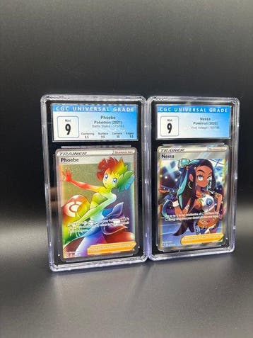 Pokémon - 2 Graded card - Phoebe & Nessa Trainer Lot - CGC 9