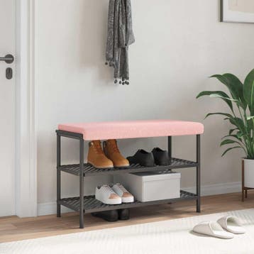 vidaXL Bankkussen Sherpa Stof Roze Diepte 35 cm, Verzenden