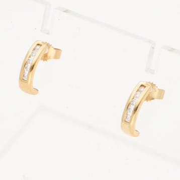 Oorbellen - 14 karaat Geel goud Diamant (Natuurlijk) -, Nieuw