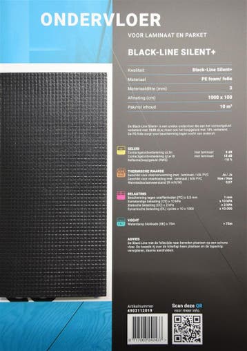 Floorlife Co-pro black-line silent+ 10000x100x3mm, Ophalen of Verzenden, Nieuw