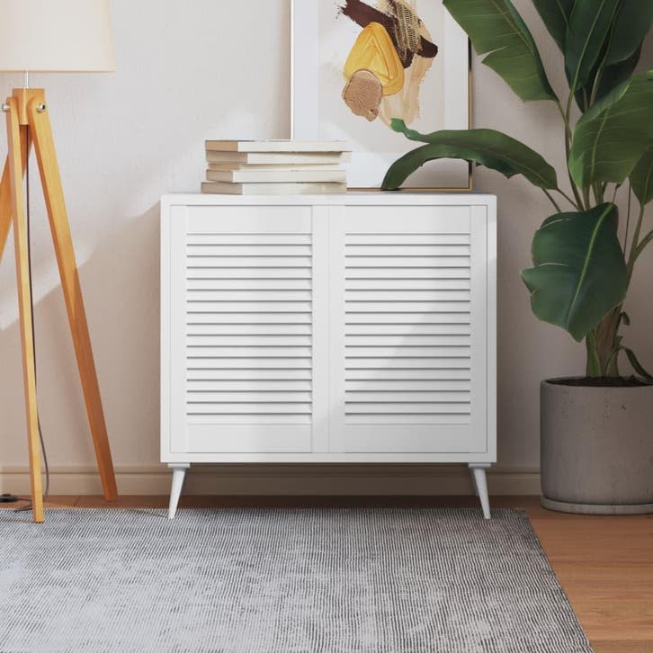 vidaXL Kastdeuren met lamellen 2 st 61,5x39,4 cm grenenhout, Doe-het-zelf en Bouw, Hang- en Sluitwerk, Nieuw, Verzenden
