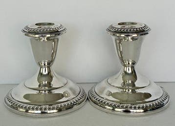 empire - Kaarsenhouder Sterling zilveren kandelaars (2) -