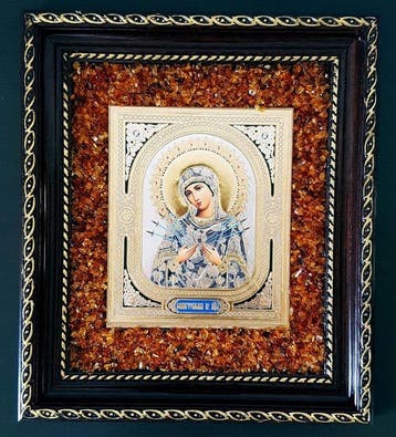 Barnsteen - Unique Amber Picture Icon - Wall decoration -