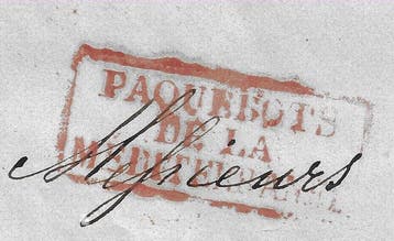 Tampon cachet postal - RARE 1856 Smyrne–Lyon – Paquebots de
