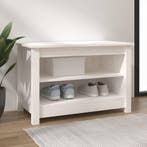 vidaXL Schoenenbank 70x38x45,5 cm massief grenenhout wit, Huis en Inrichting, Kasten | Schoenenkasten, Verzenden, Nieuw