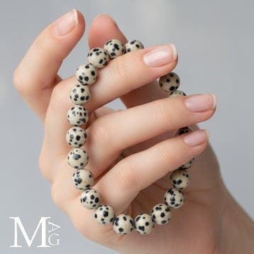 AAA-klasse Natuurlijke Dalmatijnse Jaspis Elastische Armband