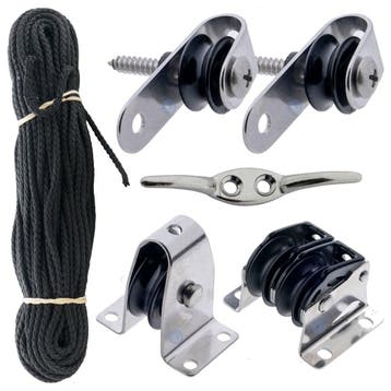 RVS Schaduwdoek katrolset - AISI316, Verzenden