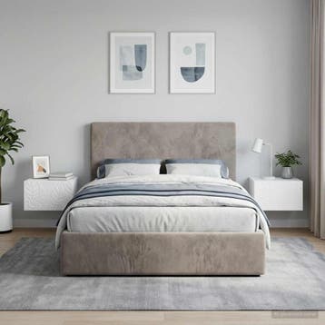 vidaXL Muurbevestigde Nachttafel 2 pcs Hoogglans Wit 49 x, Verzenden