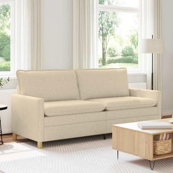 vidaXL bank / zetel Crèmekleurig 196 x 81 x 87,5 cm Stof, Huis en Inrichting, Zetels | Zetels, Verzenden, Nieuw