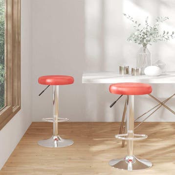 vidaXL Barstoelen 2 st kunstleer rood, Verzenden, Nieuw