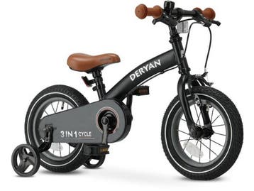 Deryan Luxe Kinderfiets 12 inch - 3-in-1 - Loopfiets Fiets -, Verzenden