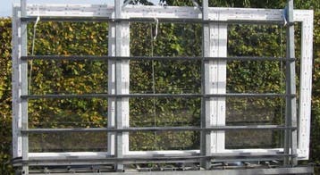 pvc raam , chassis , venster 338 x 174 wit / antraciet 7016, Kunststof, Nieuw, Ophalen of Verzenden, 150 tot 225 cm