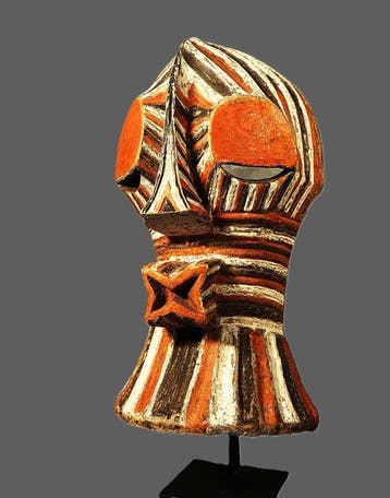 Masque dinitiation polychrome. - Kilume. - Songye/Kalebwe., Antiquités & Art