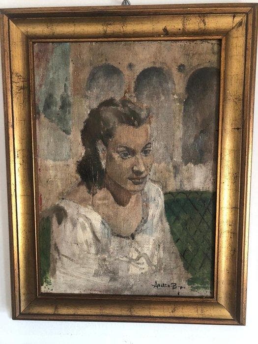 Angelo Brando (1878-1955) - Ritratto di Giovane donna, Antiquités & Art, Art | Peinture | Classique