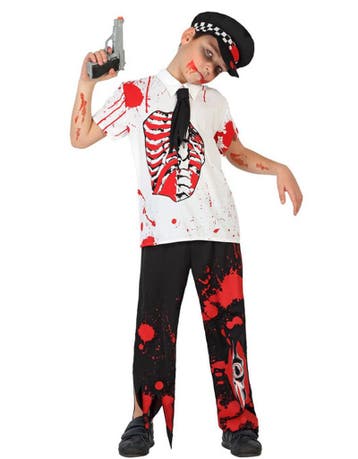Zombie politiejongen halloween kostuum, Ophalen of Verzenden