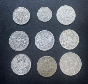 Rusland, Sovjetunie. Collection of coins incl. silver