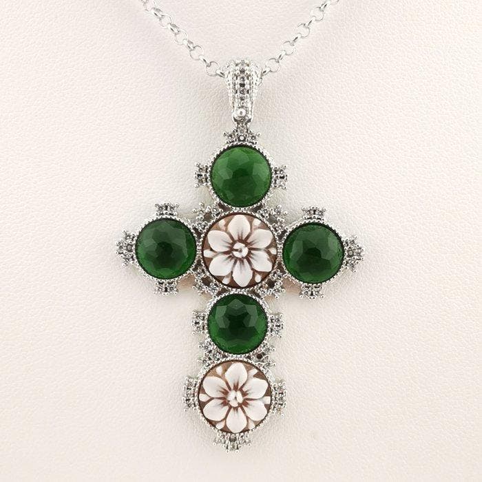 Zilver - Ketting met hanger - handgemaakt, Verzamelen, Mineralen en Fossielen