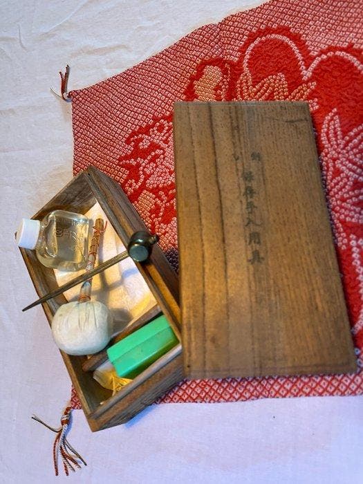 Schede - Antiek onderhoudsset voor Katana en andere Japanse, Antiek en Kunst, Antiek | Overige Antiek