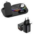 DrPhone LEGEND14 - Draadloze 4 in 1 Lader - Klok - LED -, Verzenden