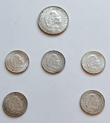 Pays-Bas. Lot 6 pièces monnaies (Sans prix de réserve)