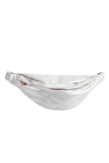 KIMU® Heuptasje Zilver Rond Metallic Fanny Pack met Achterva, Ophalen of Verzenden, Nieuw