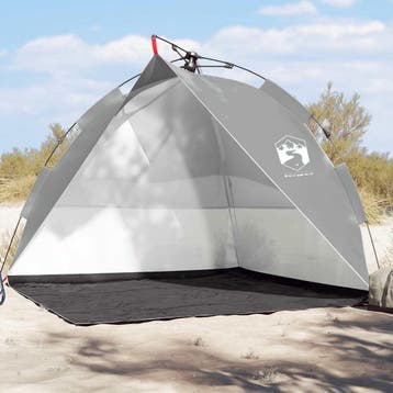 vidaXL Strandtent waterdicht snelontgrendeling grijs, Verzenden, Nieuw