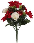 Kerstster kerstroos boeket met anjer en dennenappel, Nieuw