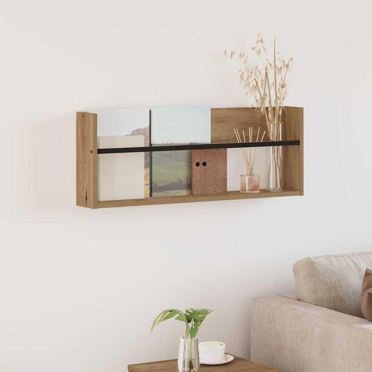 vidaXL Tijdschriftenrek Artisan Eiken 80 x 12 x 30 cm, Huis en Inrichting, Woonaccessoires | Krantenbakken en Lectuurbakken, Nieuw