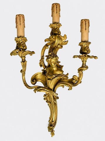 Wandlamp - Verguld brons