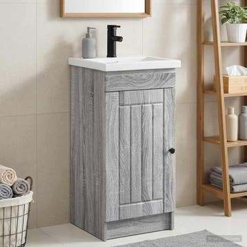 vidaXL Badkamer Vanity met Wastafel Grijs Sonoma 42 x 40 x, Verzenden, Nieuw