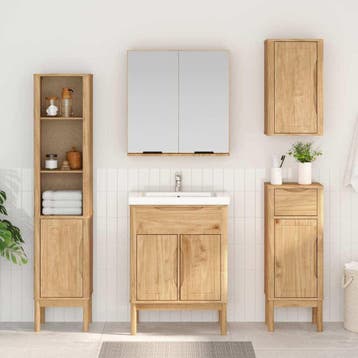 vidaXL Badkamer wandkast met plank FLORO Wasbruin 35 x 30 x, Verzenden, Nieuw