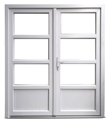PVC Dubbele deur 3/4 glas Basic Plus b150xh204 cm antracicet, 120 cm of meer, Nieuw, Ophalen of Verzenden, Buitendeur