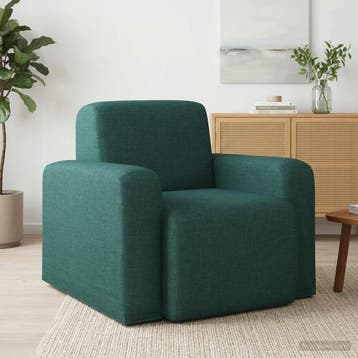 vidaXL Fauteuil Donkergroen Stof, Huis en Inrichting, Fauteuils, Verzenden, Nieuw