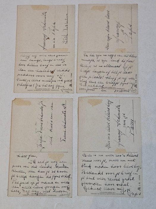Mickey Mouse - 4 Postkaart - 1930, Collections, Disney