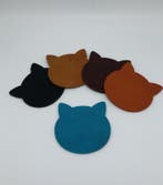Lederen onderzetter poes / onderzetter leer  in 19 kleuren, Ophalen of Verzenden, Nieuw