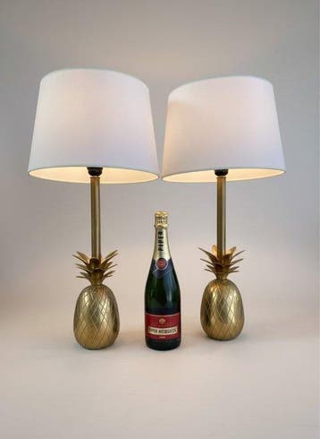 Lamp (2) - Chique ananassen - Messing