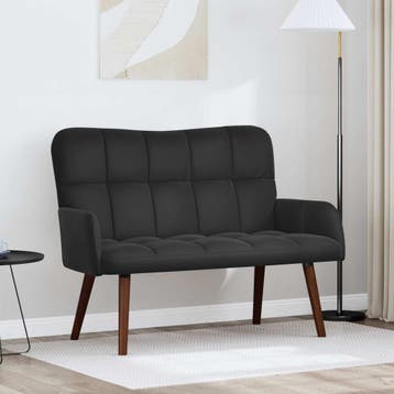 vidaXL 2-Zits Sofa Zwart 115 x 61 x 87 cm Fluweel, Verzenden, Nieuw